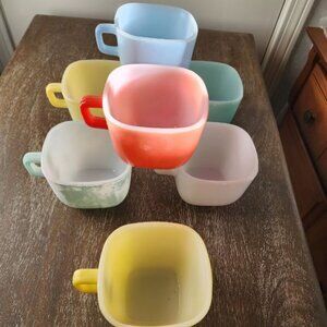 GLASBAKE SQUARE COFFEE MUGS - SET OF 7